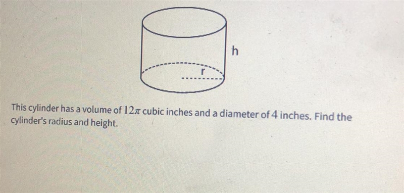 How do you find the radios and the height for this problem?-example-1