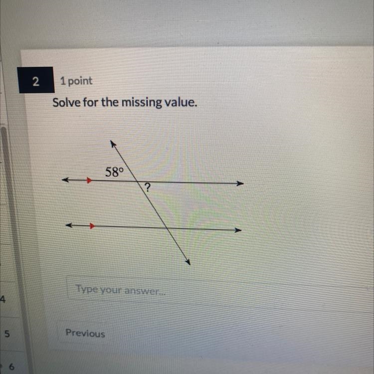 Solve for the missing value. 58-example-1