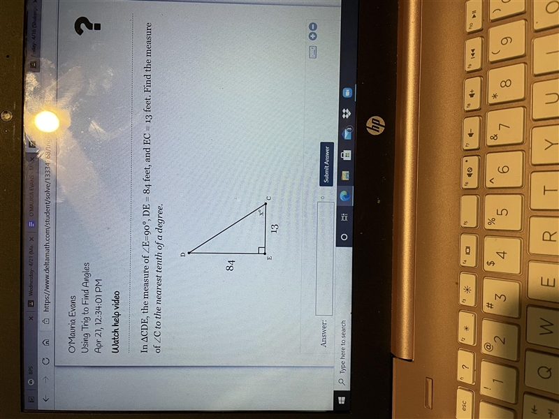 Find the measure of C to the nearest tenth of a degree-example-1