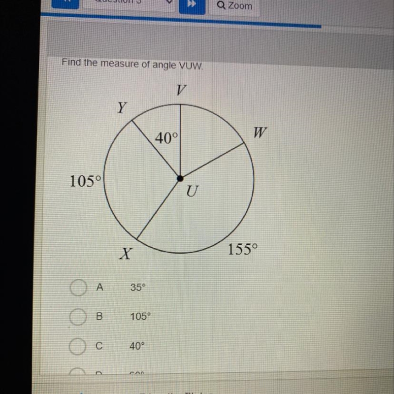 Help please !!! A: 35 B: 105 C: 40 D: 60-example-1