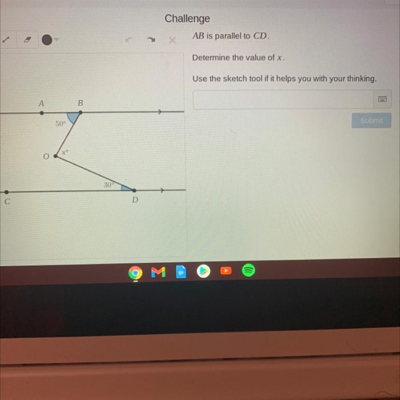 Determine the value of x.-example-1