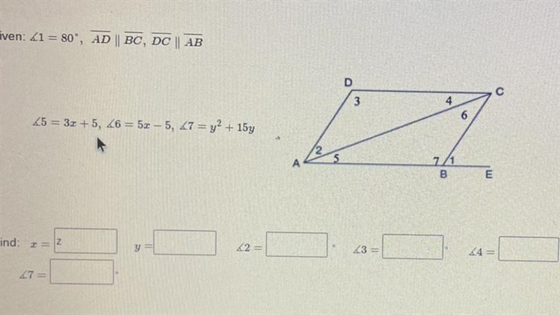 !! Fake answers will be reported Find angle 5& 6 too-example-1