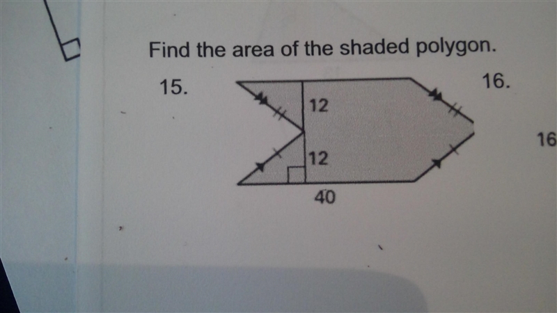 Find the area of the shaded polygon.-example-1