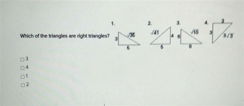 Which of the triangles are right triangles?​-example-1