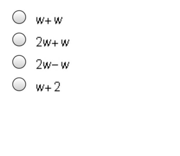 Which expression is equivalent to 2w?-example-1