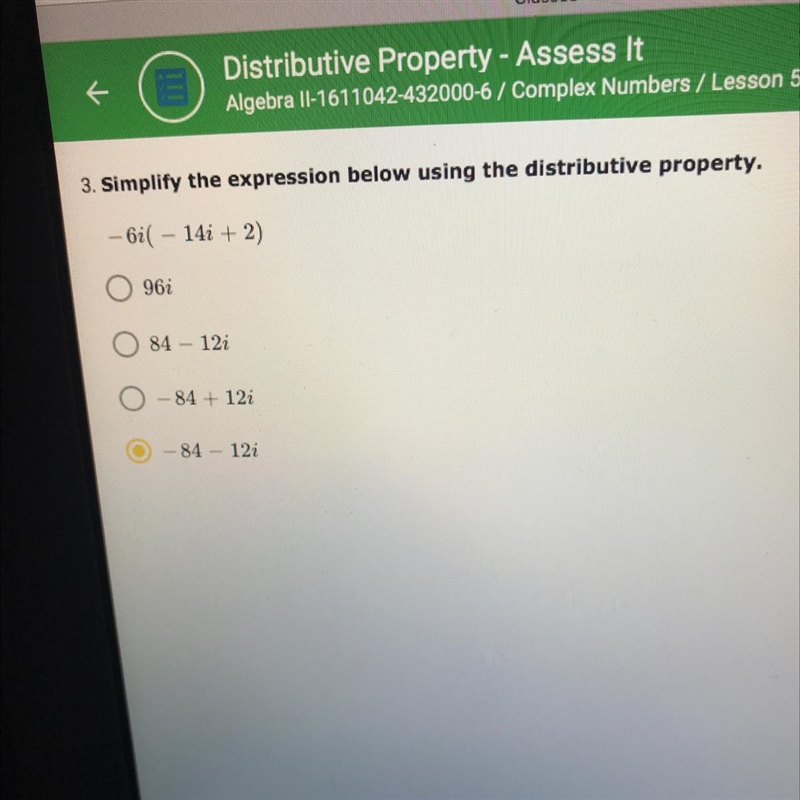 Simplify the expression below using the distributive property-example-1