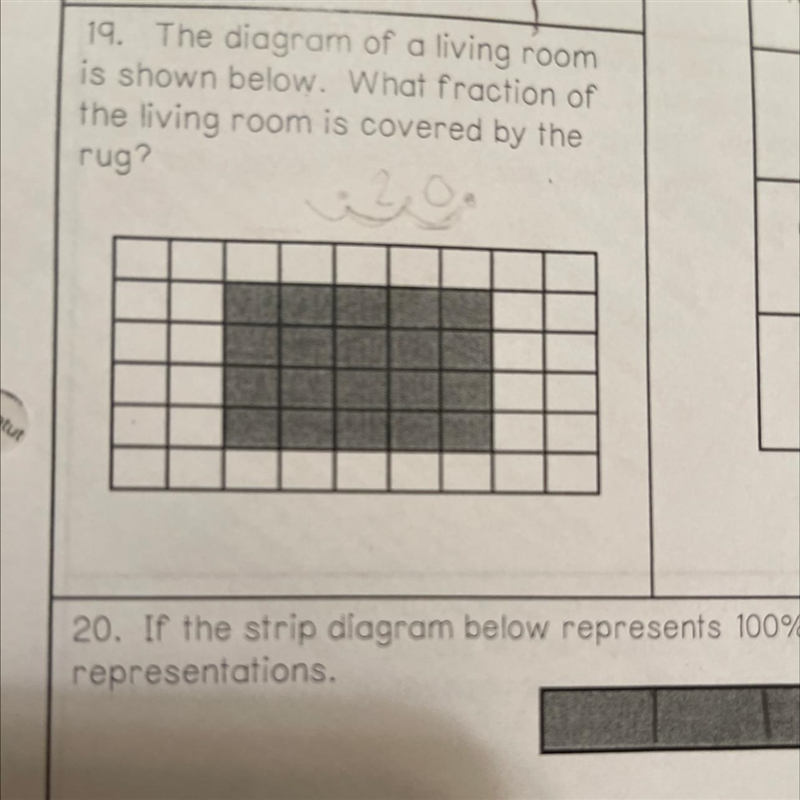 What percent of the squares in the model below is not shaded-example-1