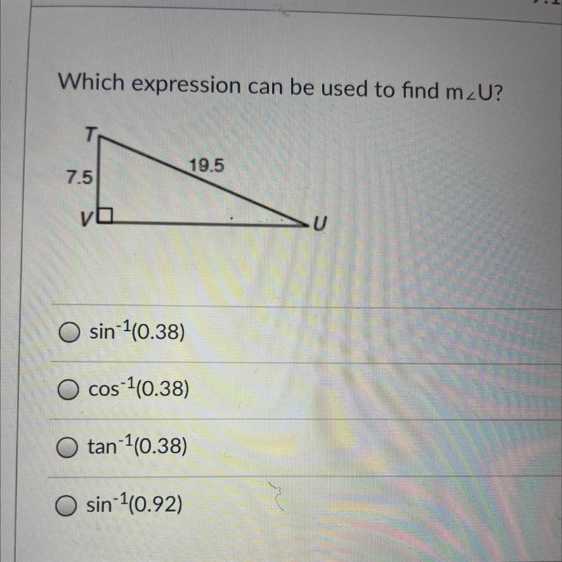 Which expression can be used to find mU? 19.5 7.5 vo-example-1