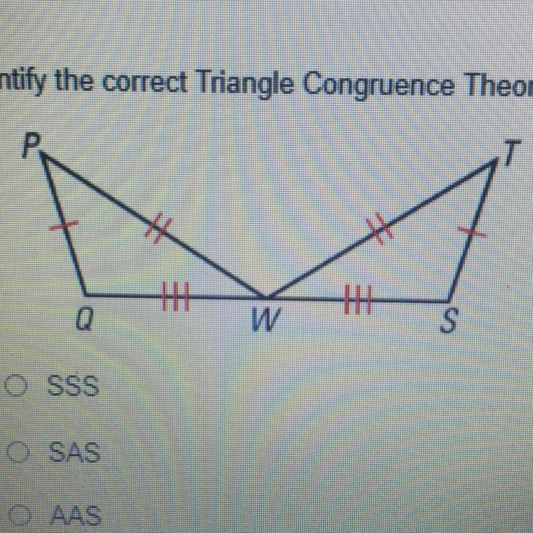 Identify the correct Triangle Congruence Theorem that describes the figure below. A-example-1