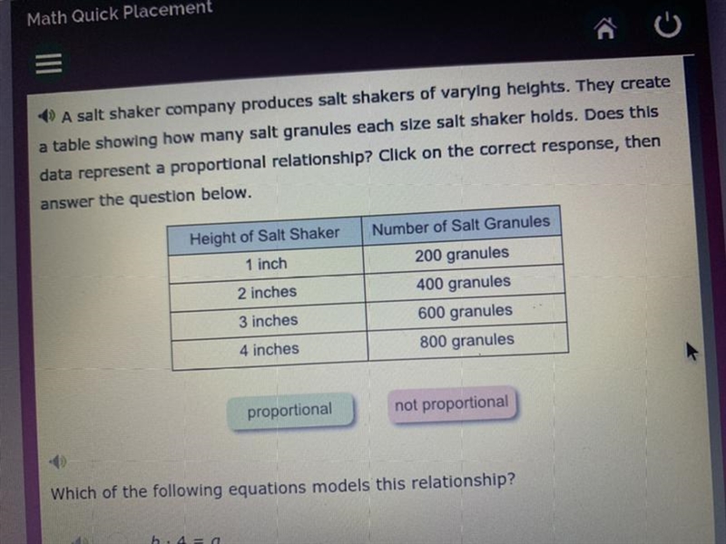 A salt shaker company produces salt shakers of varying heights. They create a table-example-1