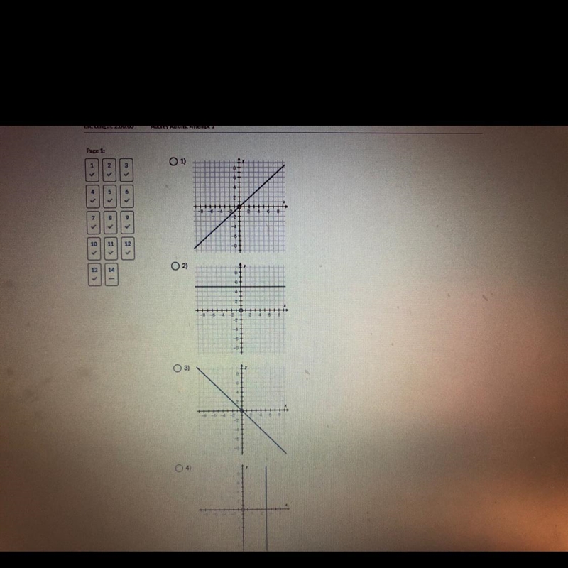 Choose the graph below that has an undefined slope.-example-1