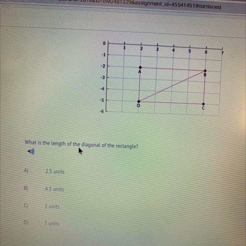 What is the length of the diagonal of the rectangle?-example-1