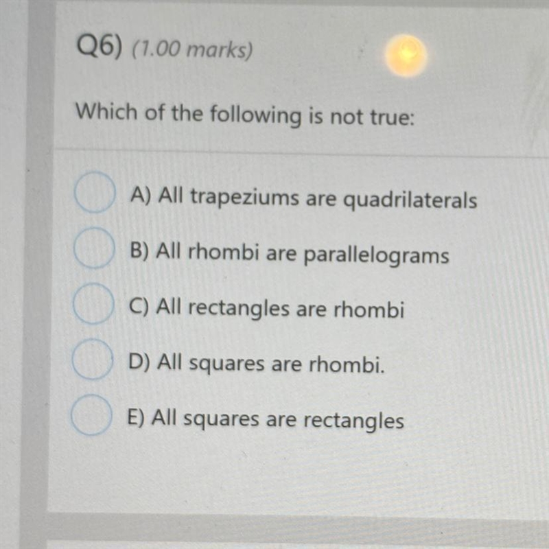 Which of the following is not true? A? B? C? D? Or E Please help ASAP-example-1