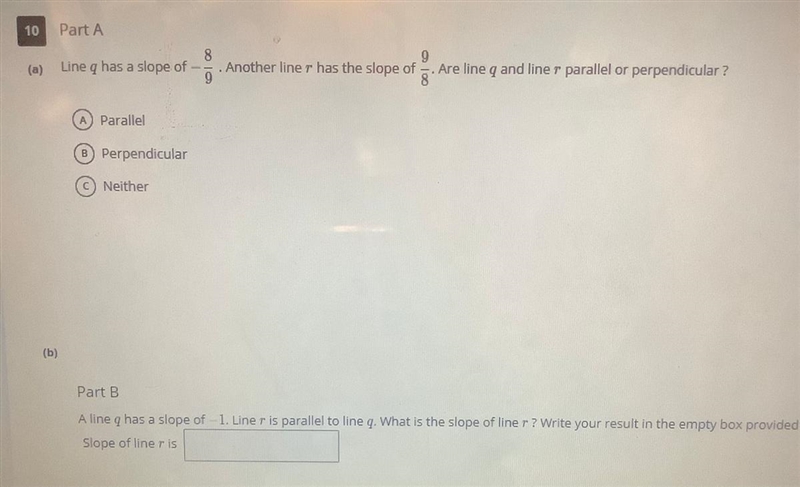 Part A Line q has a slope of A. 8/9-example-1