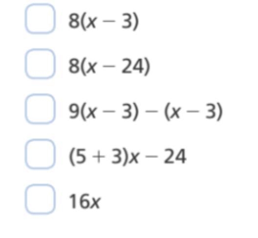 Select all the expressions that are equal to 8(x-24)-example-1