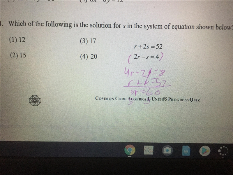 HELP I BEG U TUTORS which of the following is the solution for s in the system of-example-1