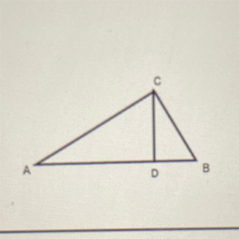 1. In right triangle ABC, altitude CD is drawn to hypotenuse AB. If DB = 3 and CD-example-1