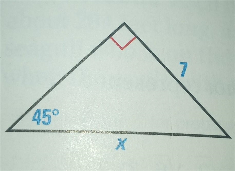 Find value of x. write your answer in simplest radical form ​-example-1