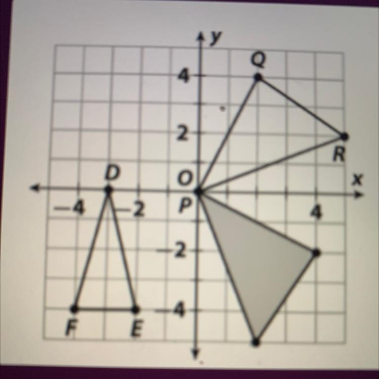 What is the ordered pair for vertex R if triangle QRP is reflected across the x-axis-example-1