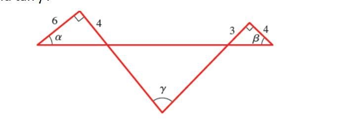 Find an equation for y (in terms of β and α). Then find tan y.-example-1