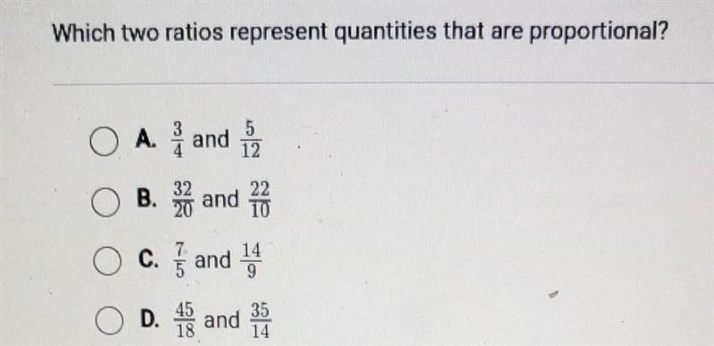 Which two ratios represent quantities that are proportional?​-example-1