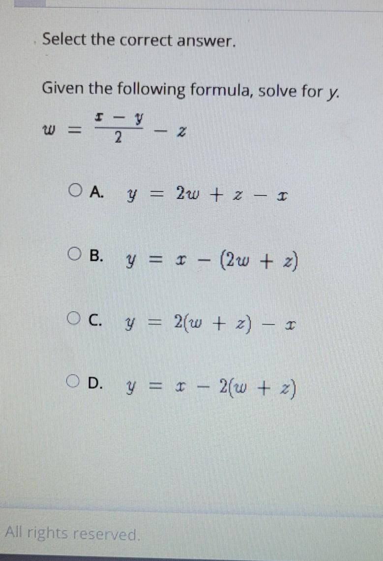 Given the following formula solve for y.​-example-1