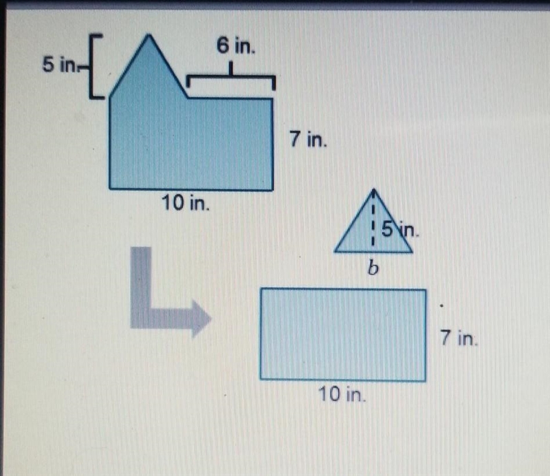 What is the measure of the base of the triangle? The base of the triangle b has a-example-1