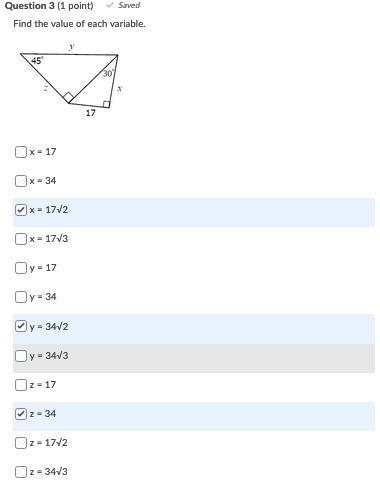 There are 3 questions, am I correct on any of them? Geometry-example-3