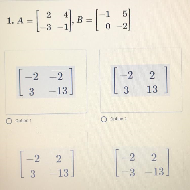 Multiplying matrices Find AB and BA, if possible-example-1