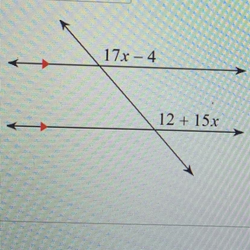 The value of X is .... Each of the two angles in the diagram measures ....-example-1