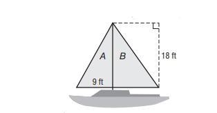 The previous owner of Ahmed's new sail boat recalled that the area of sail B was 108 square-example-1