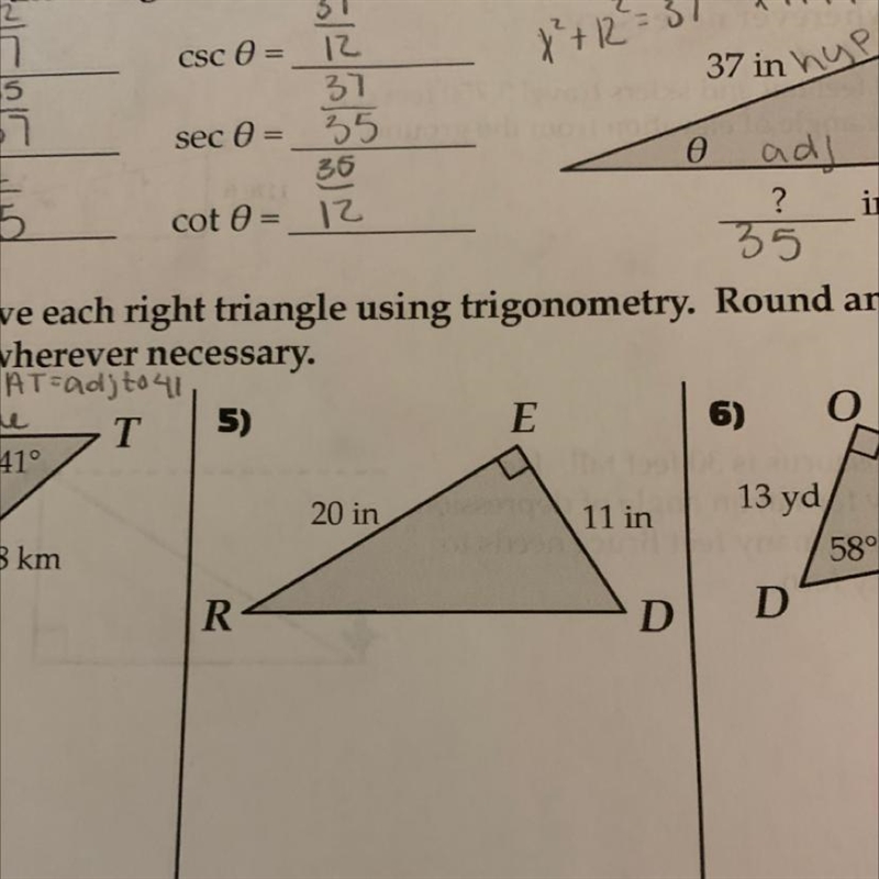 5: it says to solve using trigonometry but i’m confused on it-example-1