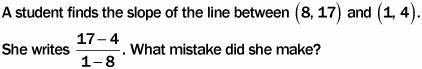 9. A. She used y-values where she should have used x-values. B. She did not keep the-example-1