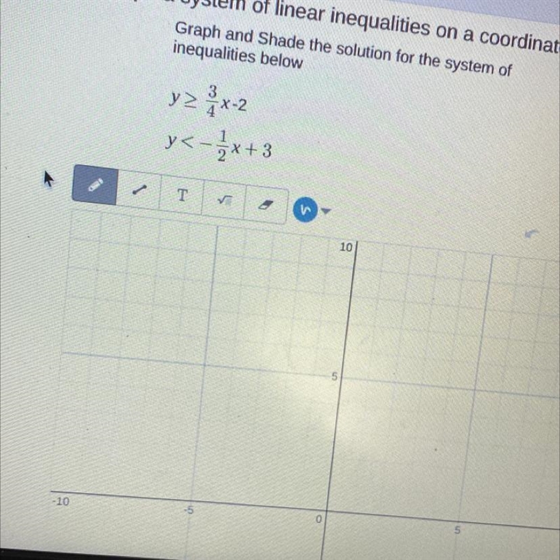 (HELP PLEASE) graph and shade the solution of the system of enequalities below (HELP-example-1