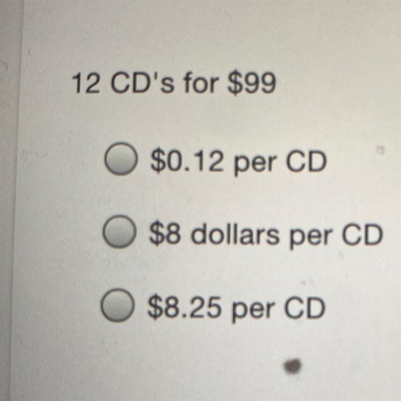 12 CD's for $99 is???-example-1