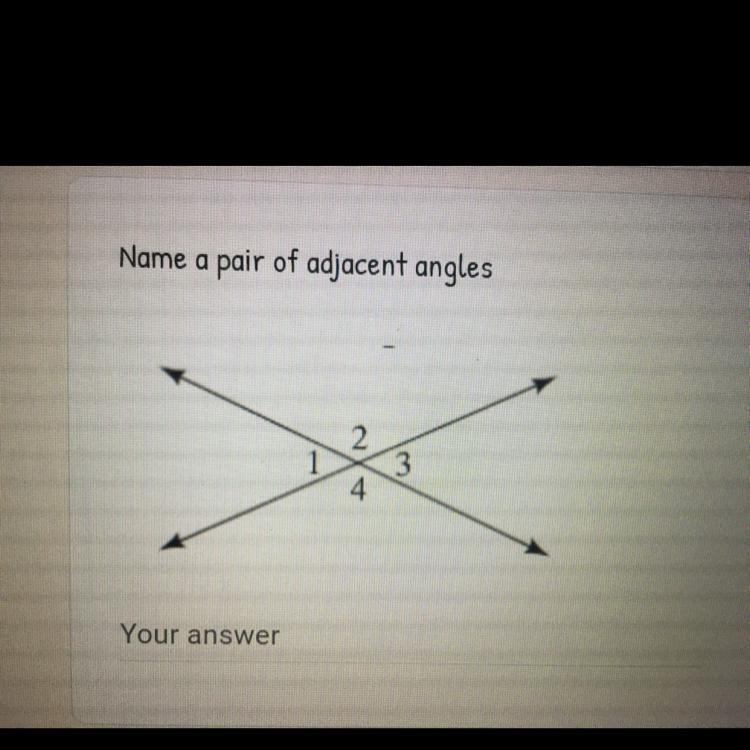 Name a pair of adjacent angles-example-1