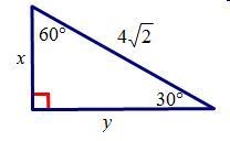 Help Find the value of x and the value of y.-example-1