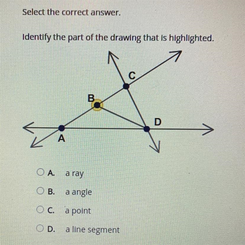 Identify the part of the drawing that is highlighted.-example-1