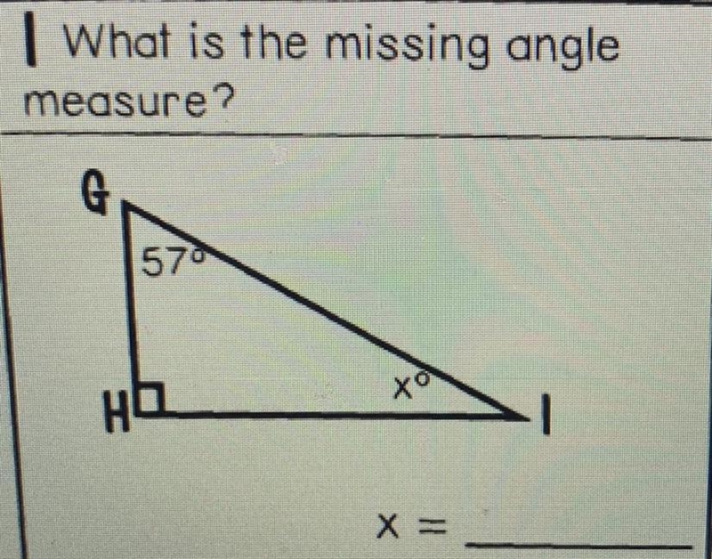 What is the missing angle measure?-example-1