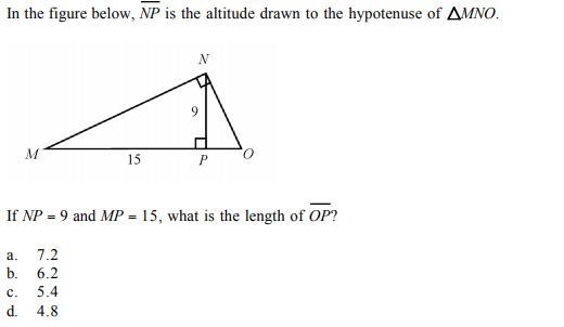 If NP= 9 and MP = 15, What is the length of OP-example-1