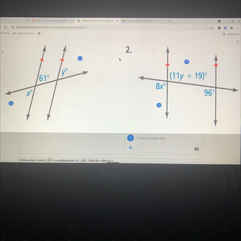 Can you help me find the value of x and y for both-example-1