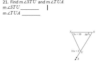 Find m∠STU and m∠TUA-example-1