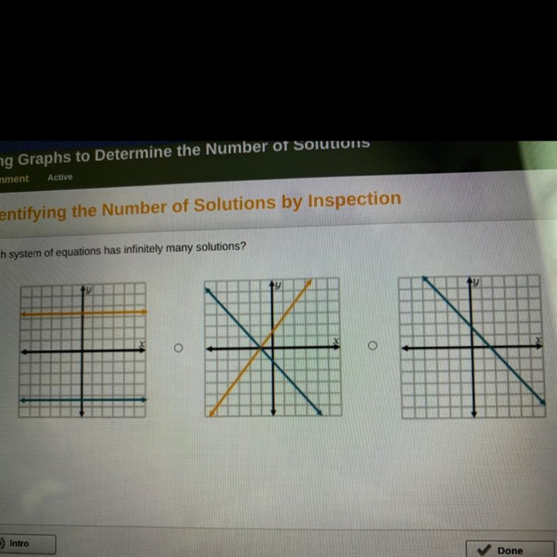 Which system of equations has infinitely many solutions?-example-1