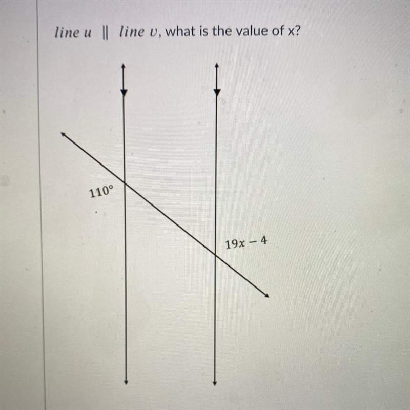 Line u || line v, what is the value of x? pls help!!!-example-1