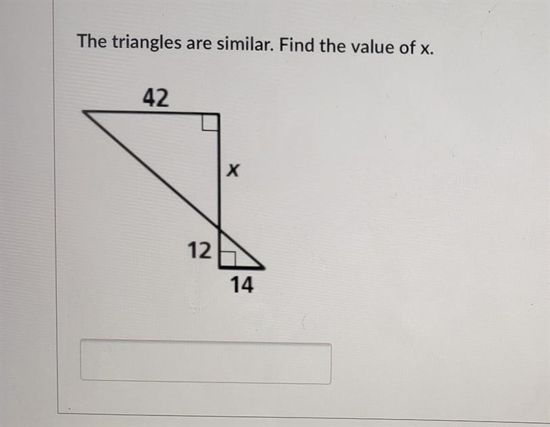 Triangles are similar Find the value of x. Please help Thank you in advanced ​-example-1