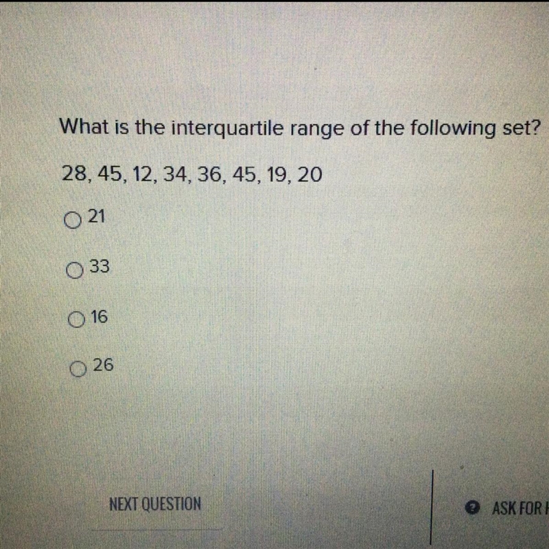 What is the interquartile range of the following set￼ Please help-example-1