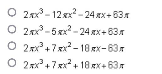 The volume of a cylinder is given by the formula V=πr^2h, where r is the radius of-example-2