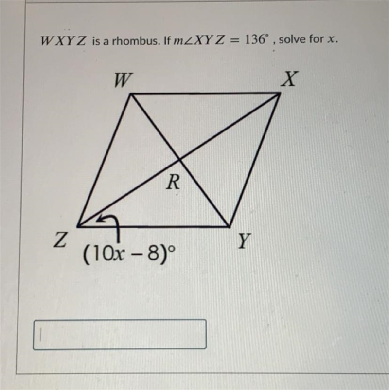 W X Y Z is a rhombus. If m-example-1