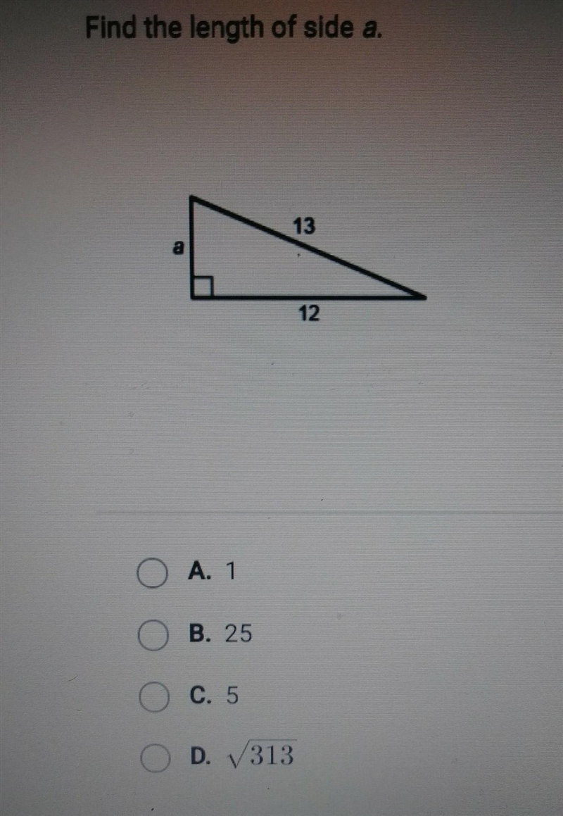 Pls help I need help! Find the length of side A. ​-example-1