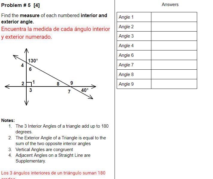 Find the measure of each numbered interior and exterior angle. i need this quick yal-example-1